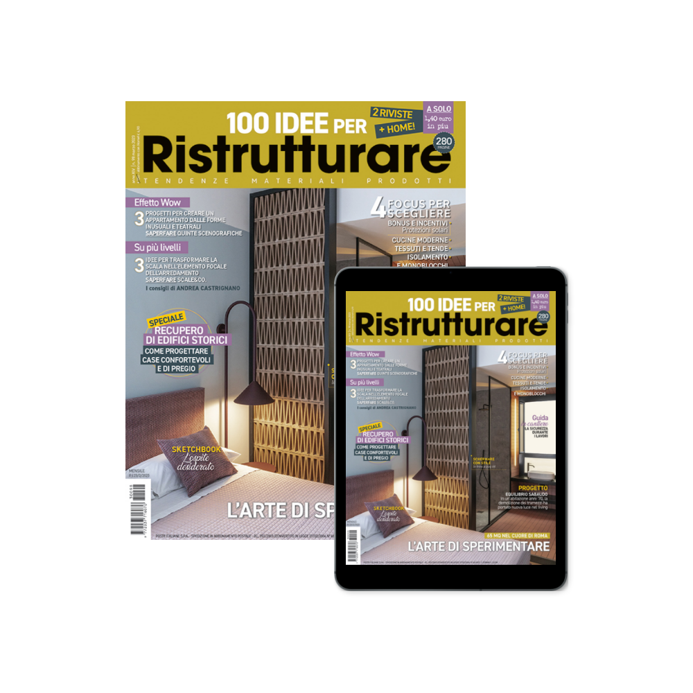 Copertina rivista 100 idee per ristrutturare cartacea e su tablet