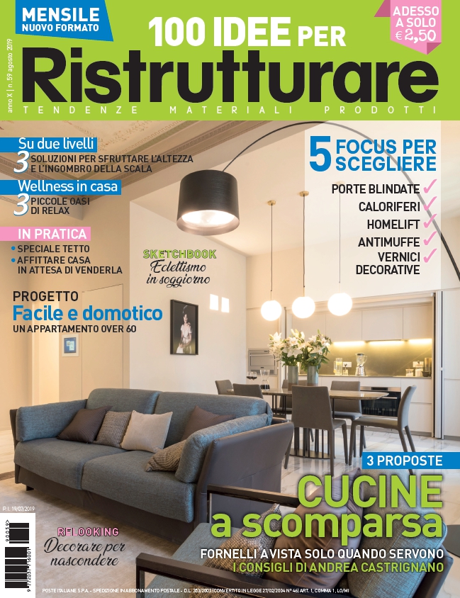 In edicola, il numero di agosto 2019 di 100 IDEE per Ristrutturare