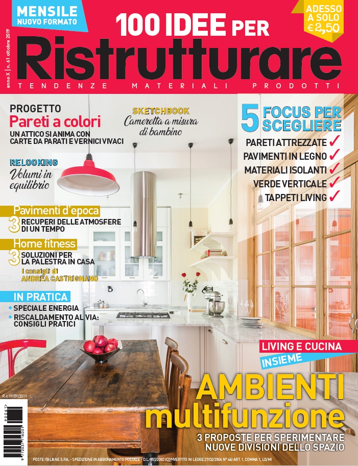 In edicola, il numero di ottobre 2019 di 100 IDEE per Ristrutturare