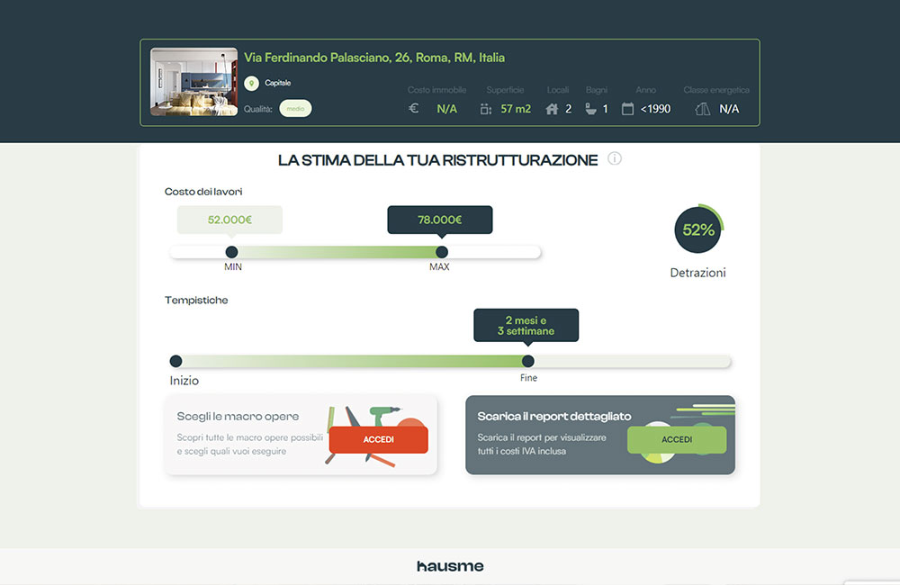 report hausme costi ristrutturazione