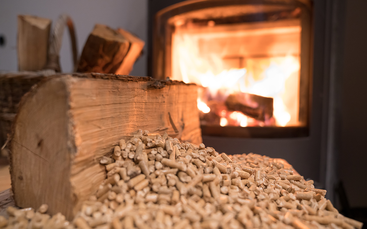 Pellet e legna sono i combustibili a biomassa più utilizzati per alimentare stufe e camini 