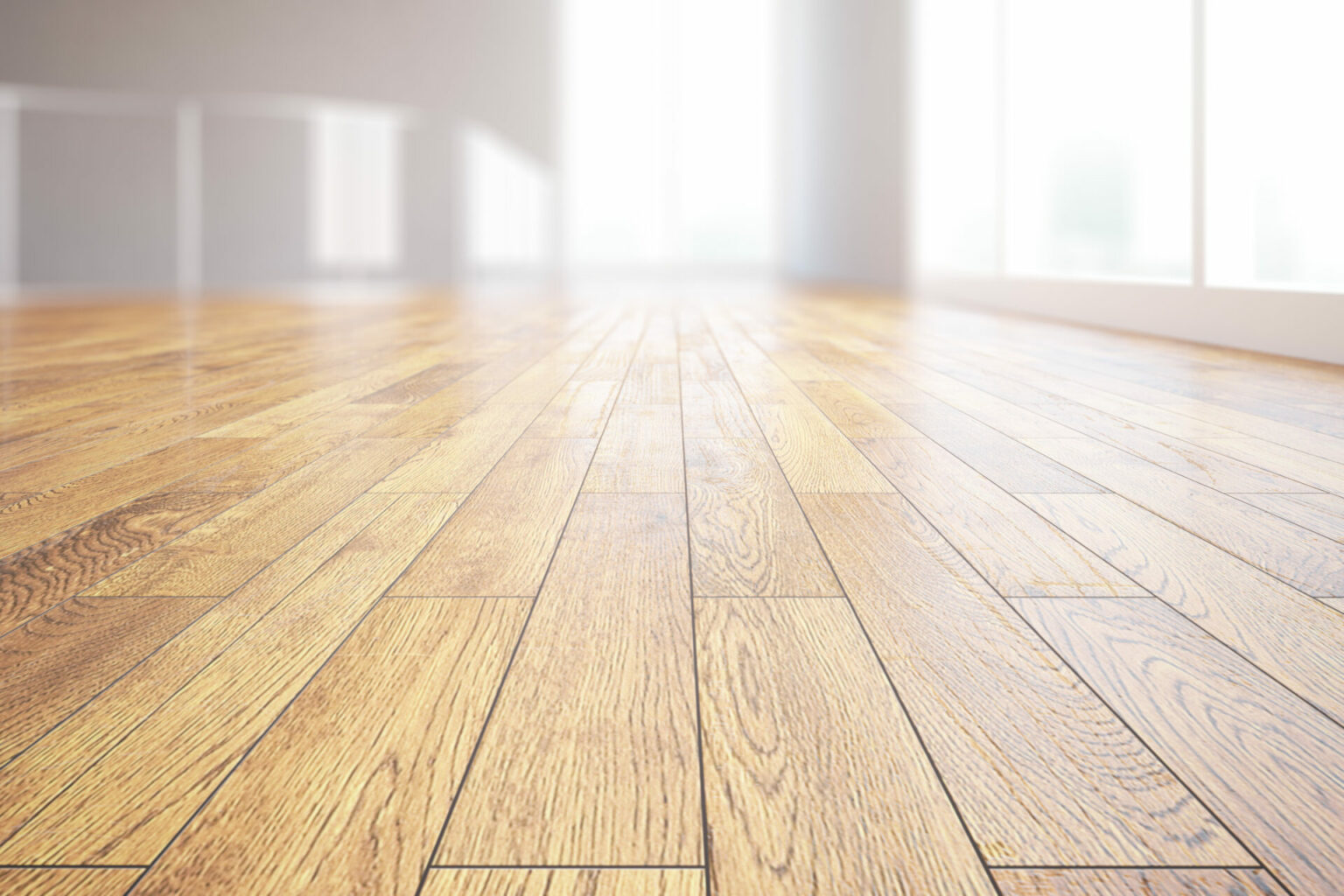Primo piano di un pavimento in legno chiaro