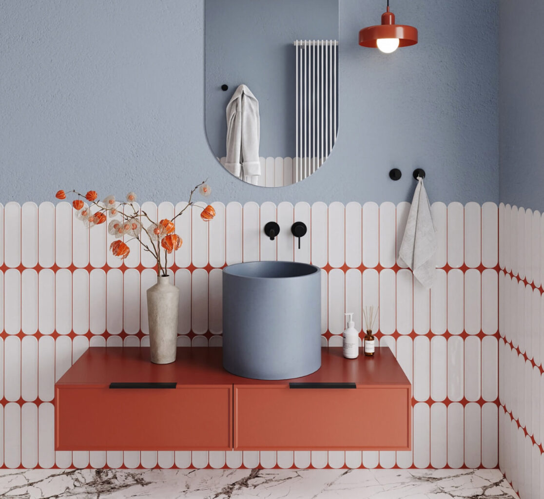 Stile eclettico in bagno