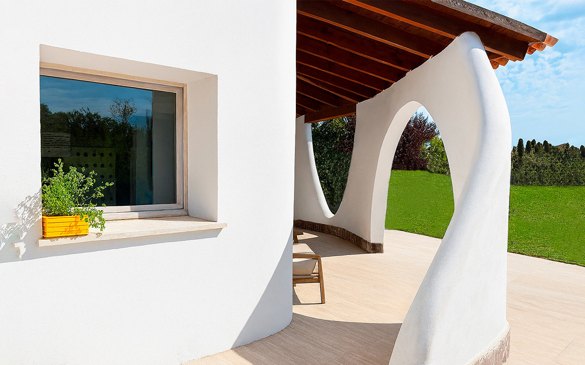 Vista esterna del progetto 10 paesaggi dell’architetto Paolo Capece (Paolo Capece Studio), terzo classificato al Premio Aurea, realizzato in collaborazione con il Partner PVC Schüco Klass Serramenti.
