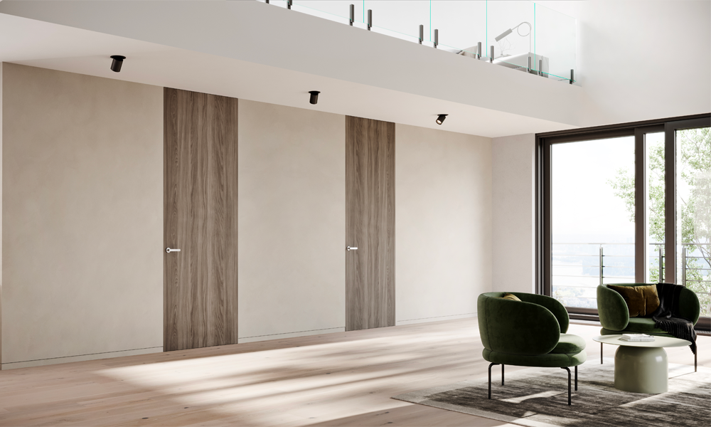 porte filomuro effetto legno di Ermetika