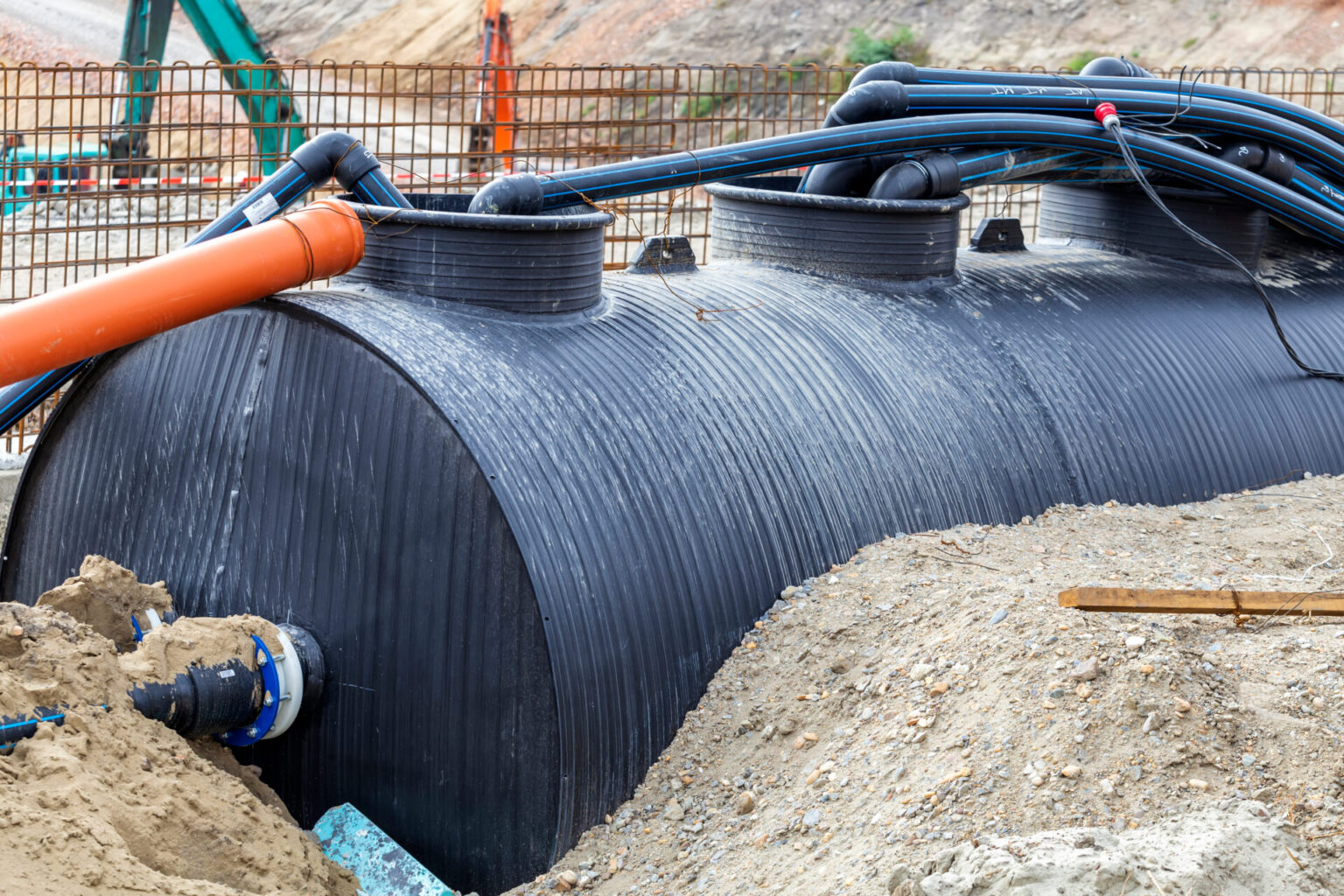 Serbatoio interrato di recupero dell'acqua piovana